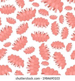 Tardigrada pattern seamless. type of microscopic invertebrate background. vector texture