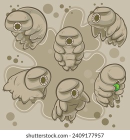 Tardigrade cartoon Cute 6 Movement