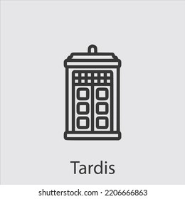 tardis icon vector icon.Editable stroke.linear style sign for use web design and mobile apps,logo.Symbol illustration.Pixel vector graphics - Vector