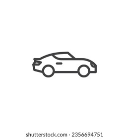 Icono de la línea del coche Targa. signo de estilo lineal para concepto móvil y diseño web. Icono del vector del contorno de la vista lateral del coche deportivo. Símbolo, ilustración del logotipo. Gráficos vectoriales