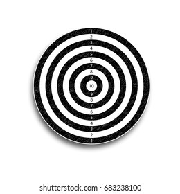 The target is 10 points, black and white, vector illustration