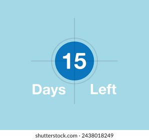 Target 15 Days left. Remaining days marker, target illustration, time focus for remaining days