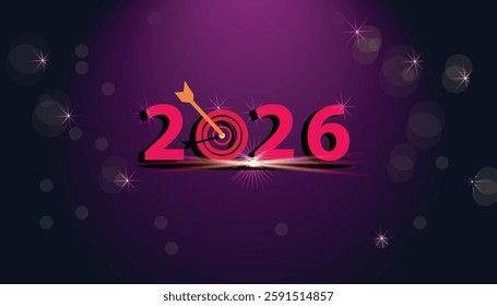 Target 2026 preparation for business success concept vector illustration design background