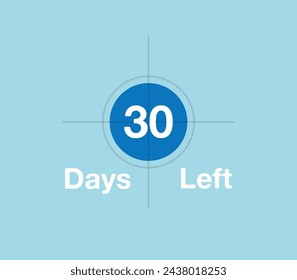 Target 30 Days left. Remaining days marker, target illustration, time focus for remaining days