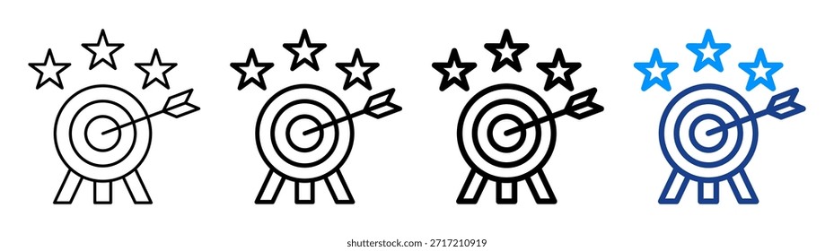 Ícone de Alvo Alcançar Conjunto de Coleta de Outline Diferente