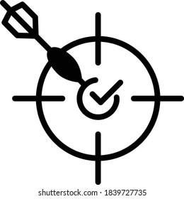 Target Achieved Concept, hrm symbol on white background, employee goal accomplished vector Glyph icon design, Target Hit Sign