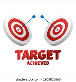 target achieved with dartboard and arrow