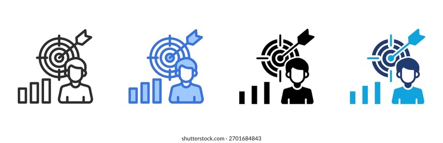 Target Achievement icon Multi Style Vector Illustration