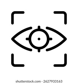 Target Acquisition Symbol Depicting an Eye Inside Reticle Crosshairs Now