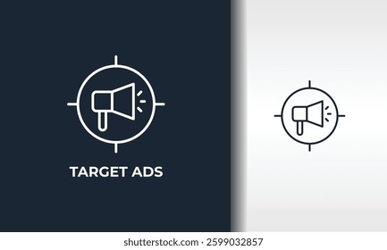 Target Ads Vector, Icon Or Logo Sign Isolated Symbol Illustration