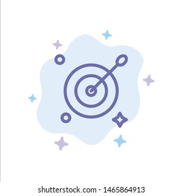 Target, Aim, Arrow Blue Icon on Abstract Cloud Background. Vector Icon Template background