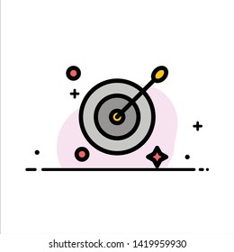 Target, Aim, Arrow  Business Flat Line Filled Icon Vector Banner Template