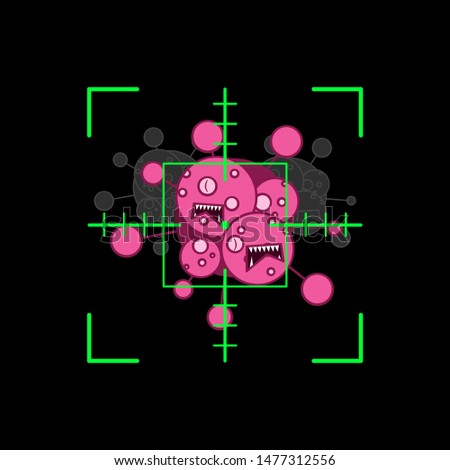 Target aim cancerous cells to kill. Cancer awareness concept.
