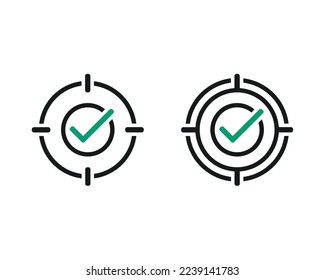 Target aim checkmark. Illustration vector