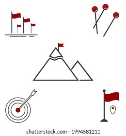 Target Aim Collection Elements Vector Icons Set 