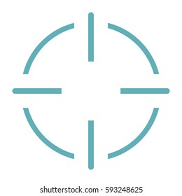 Target aim flat line icon isolated on white background. Vector illustration