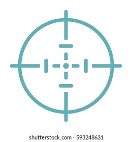 Target aim flat line icon isolated on white background. Vector illustration