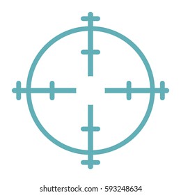 Target aim flat line icon isolated on white background. Vector illustration
