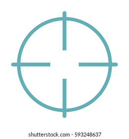 Target aim flat line icon isolated on white background. Vector illustration