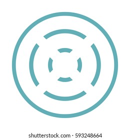 Target aim flat line icon isolated on white background. Vector illustration