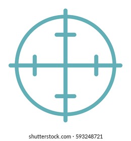 Target aim flat line icon isolated on white background. Vector illustration