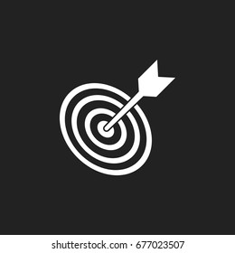 Target aim flat vector icon. Darts game symbol logo illustration. Success pictogram concept.