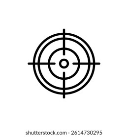 Target, aim, focus icon black and white vector outline sign