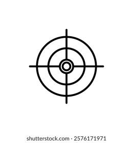 Target, aim, focus icon linear thin line icon graphics set black and white