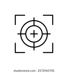 Target, aim, focus icon simple flat vector symbol outline collection set logo