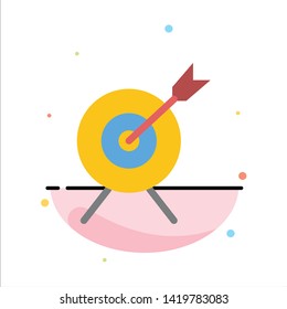 Target, Aim, Goal Abstract Flat Color Icon Template