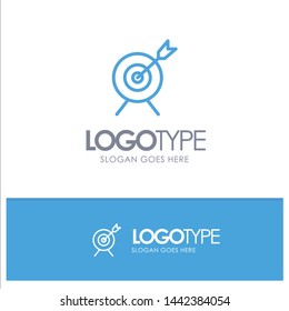 Target, Aim, Goal Blue Outline Logo Place for Tagline