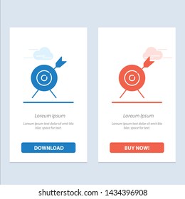 Target, Aim, Goal  Blue and Red Download and Buy Now web Widget Card Template