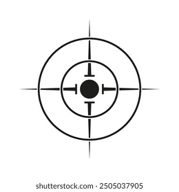 Target aim icon. Bullseye center graphic. Focus accuracy symbol. Vector design element.