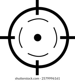 Target and aim icon , bullseye vector, crosshair precision, accuracy, and focus icon for aiming, archery, shooting, or navigation style modern graphic elements, isolated on transparent background,