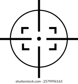 Target and aim icon , bullseye vector, crosshair precision, accuracy, and focus icon for aiming, archery, shooting, or navigation style modern graphic elements, isolated on transparent background,