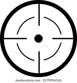 Target and aim icon , bullseye vector, crosshair precision, accuracy, and focus icon for aiming, archery, shooting, or navigation style modern graphic elements, isolated on transparent background,