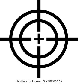 Target and aim icon , bullseye vector, crosshair precision, accuracy, and focus icon for aiming, archery, shooting, or navigation style modern graphic elements, isolated on transparent background,