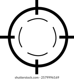 Target and aim icon , bullseye vector, crosshair precision, accuracy, and focus icon for aiming, archery, shooting, or navigation style modern graphic elements, isolated on transparent background,