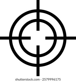 Target and aim icon , bullseye vector, crosshair precision, accuracy, and focus icon for aiming, archery, shooting, or navigation style modern graphic elements, isolated on transparent background,