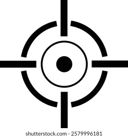 Target and aim icon , bullseye vector, crosshair precision, accuracy, and focus icon for aiming, archery, shooting, or navigation style modern graphic elements, isolated on transparent background,