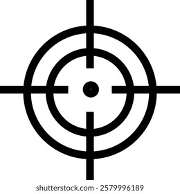 Target and aim icon , bullseye vector, crosshair precision, accuracy, and focus icon for aiming, archery, shooting, or navigation style modern graphic elements, isolated on transparent background,