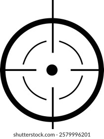 Target and aim icon , bullseye vector, crosshair precision, accuracy, and focus icon for aiming, archery, shooting, or navigation style modern graphic elements, isolated on transparent background,