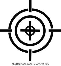 Target and aim icon , bullseye vector, crosshair precision, accuracy, and focus icon for aiming, archery, shooting, or navigation style modern graphic elements, isolated on transparent background,
