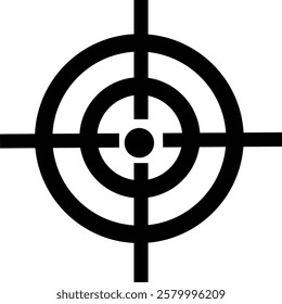 Target and aim icon , bullseye vector, crosshair precision, accuracy, and focus icon for aiming, archery, shooting, or navigation style modern graphic elements, isolated on transparent background,