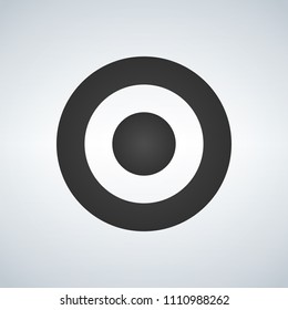 Target aim icon, circle target symbol, vector illustration isolated on white background