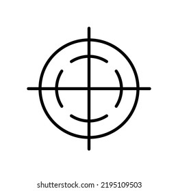 Target and aim icon. Game sign. Focus symbol. Vector isolated on white background.