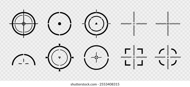 Target and aim icon. Aim gun. Red Crosshair. Shooting of firearms. Precisely target. Successfully target	
