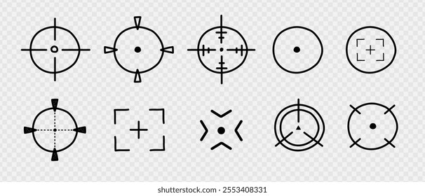 Target and aim icon. Aim gun. Red Crosshair. Shooting of firearms. Drawing aim	
