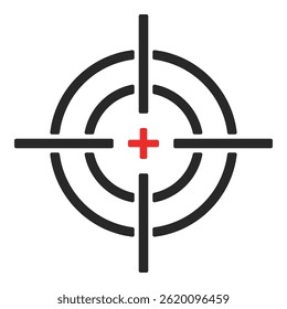 Ícone de meta de destino isolado no plano de fundo branco.