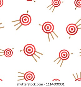 Target aim icon seamless pattern background. Business concept vector illustration. Dartboard sport target symbol pattern.